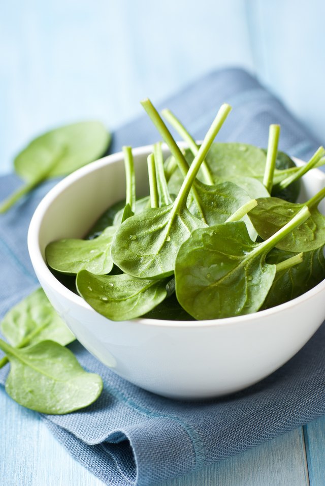 Bowl of baby spinach