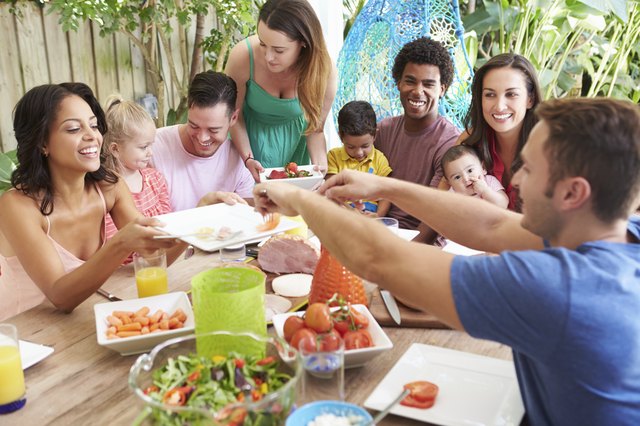 Friends enjoying a meal together