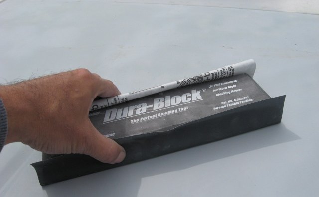 Flat block sander for flat surface.
