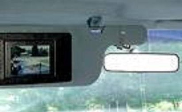 Rear-View Camera Display Monitor on sun visor