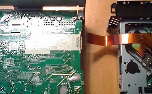 CD player connected to stereo assembly