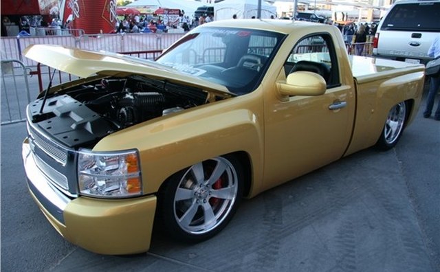 This Chevrolet Silverardo pickup is the new-generation lowrider