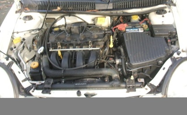 Dodge Neon SE engine bay.