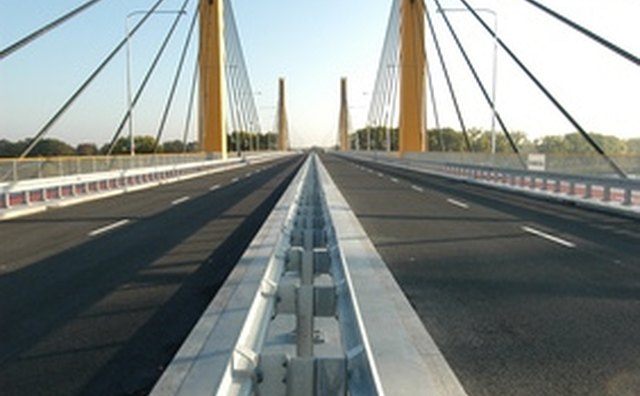 Calculating chain tension may require trigonometric calculations like these bridge cables.