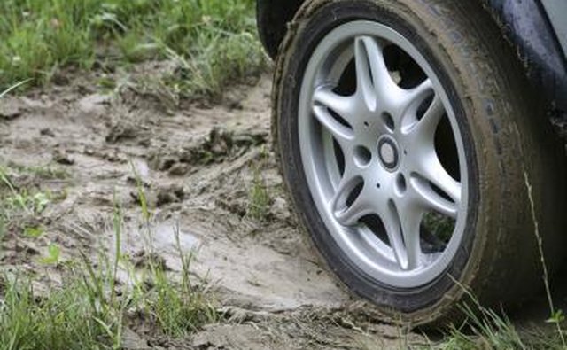 Tire stuck in mud