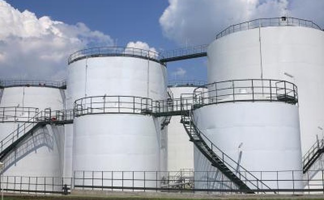 Oil storage tank.