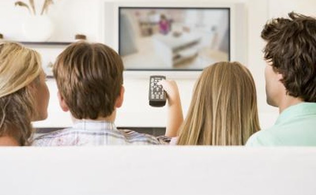 Family watching movie