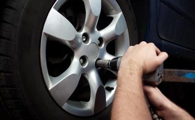 Mechanic working on tires