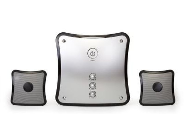 Speakers with control in the middle.