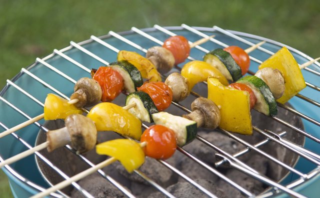 Grilled vegetable skewers are an easy and healthy option.