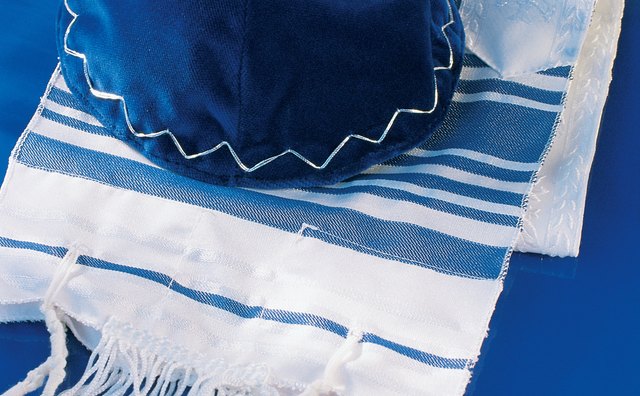 A yarmulke and a tallit.
