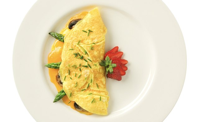 A rice-based filling creates a grain-rich alternative for an otherwise traditional omelet.