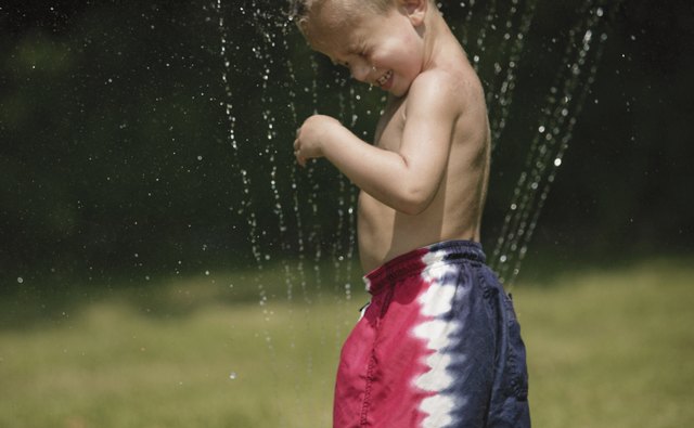 A portable sprinkler is as exciting to a toddler as an intricate underground system.