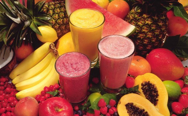Fruit shakes often have rich, bright colors.