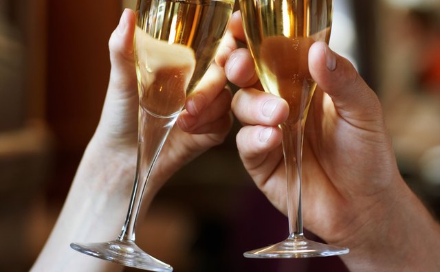 Guests share a toast.