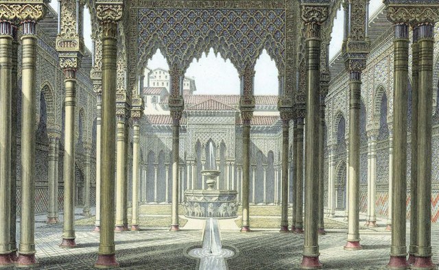The Alhambra, in Muslim Spain, was built in 889.