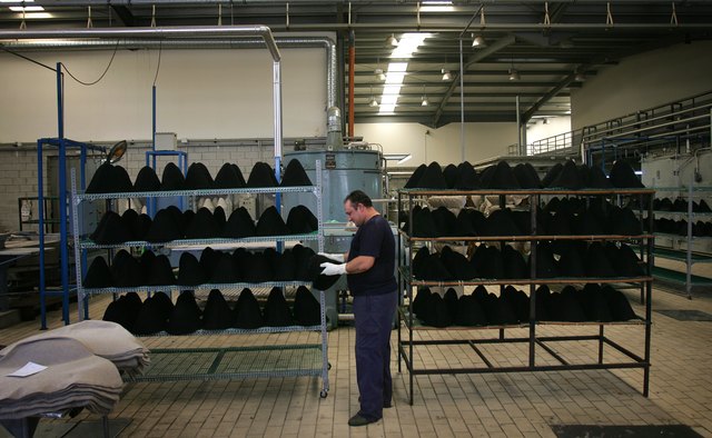 Hats for the Orthodox community being manufactured at the ISESA factory in Spain.