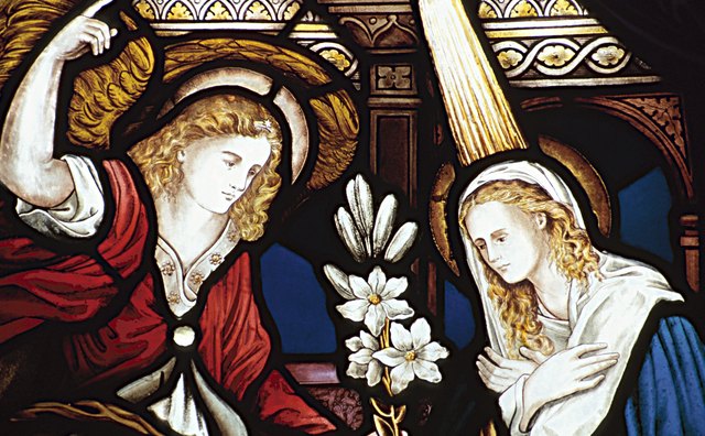 Gabriel is sometimes depicted with a lily.