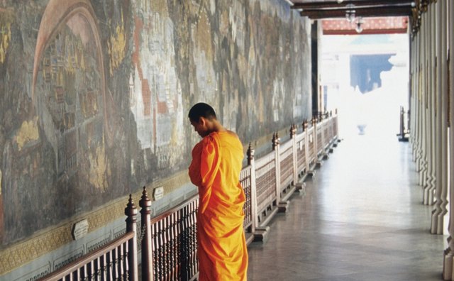Monks and nuns live an austere life of reverence.