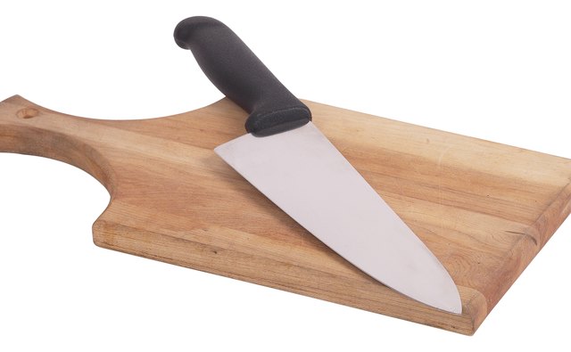 Use a well-sharpened knife, as a dull knife increases your chances of slipping and cutting yourself.