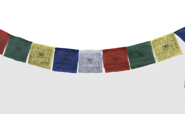 Tibetan Buddhists believe that prayer flags are only effective when they are blown by the wind.