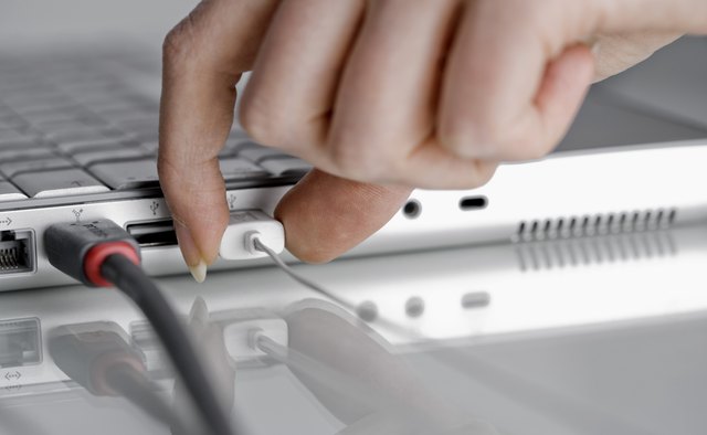 Satellite Internet reaches a computer through a USB port.