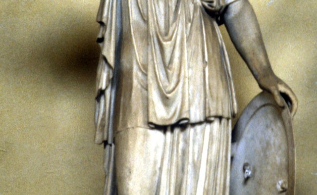 The Roman goddess Minerva presides over wisdom and warfare, just like her Grecian counterpart.
