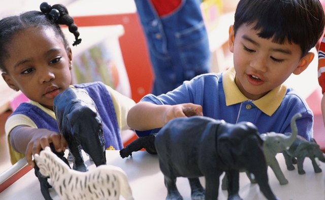 Children get started in the morning with free play.