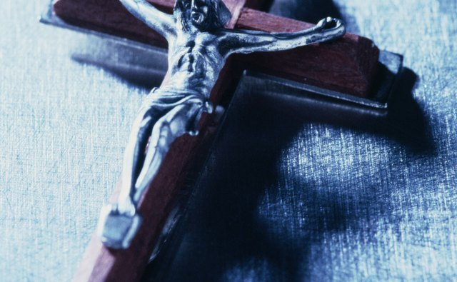 The cross symbolizes Jesus' crucifixion.