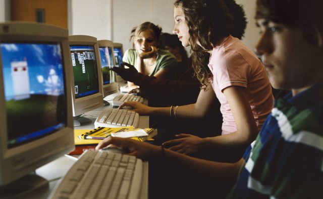 Students in a high school art program can receive computer graphics training.