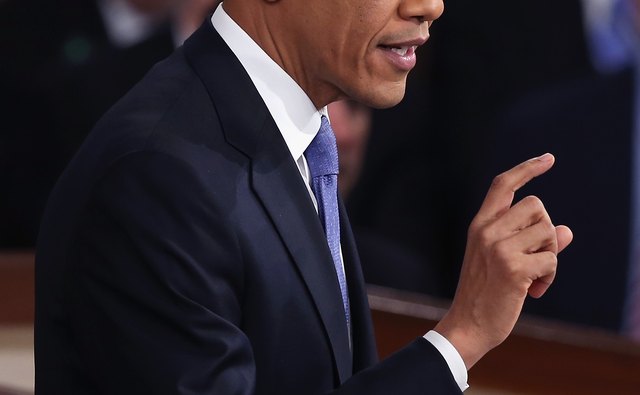 President Obama delivering his 2013 State of the Union Address.
