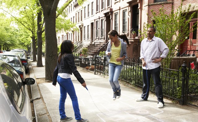 Jumping rope can be a family activity.
