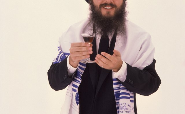 A rabbi wearing a prayer shawl.