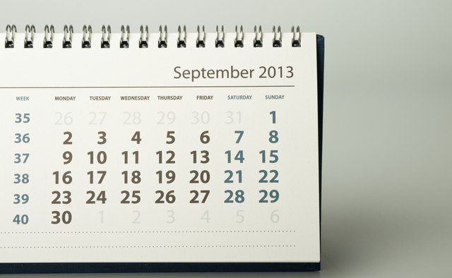 A close-up of a calendar page.
