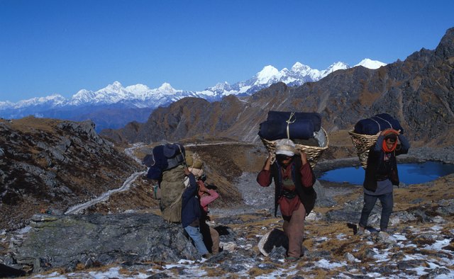 Sherpas are expert mountain climbers and often guide climbers up Mount Everest.