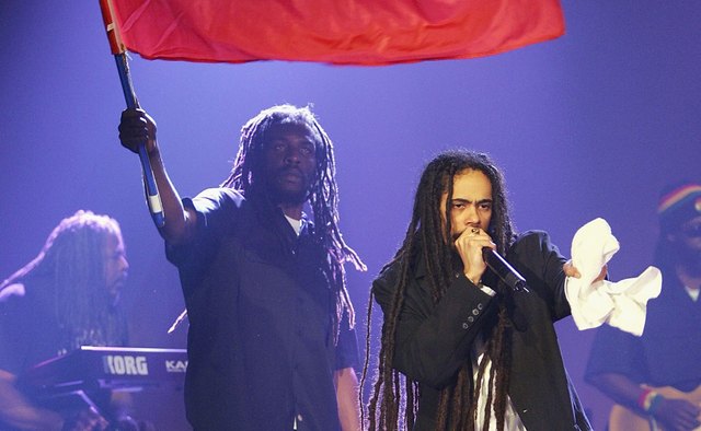Reggae singer Damian Marley wears his hair in dreadlocks.