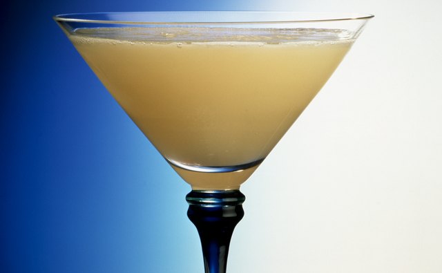 Martini glasses are wider and more shallow than wine glasses.