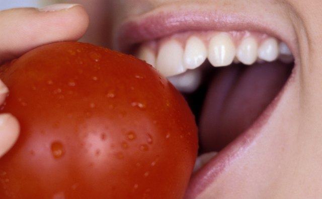 Tomatoes are a delicious part of a fruitarian lunch.