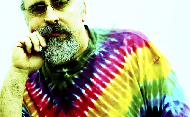 Bright and contrasting colors pop on a tie-dyed tee.