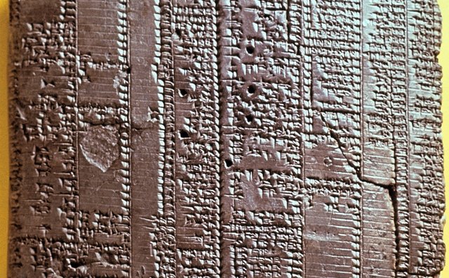 Babylonian clay tablet with cuneiform