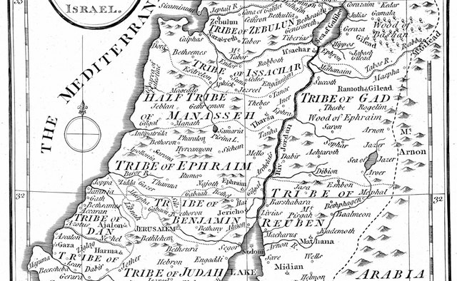 The land of Canaan, where Israel now exists.