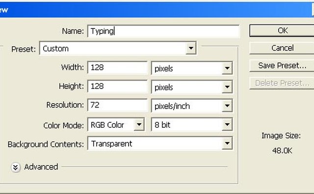 Options for the new document