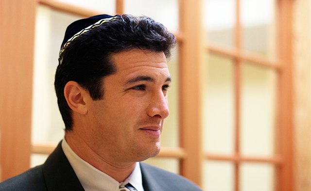 Men cover their heads for the Jewish High Holidays.
