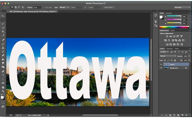 Use large bold text for the mask layer.