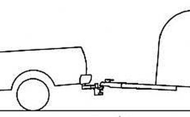 Rear of tow vehicle raised 3 inches