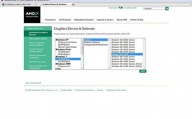 Choose your OS, and graphics card to obtain the correct driver.