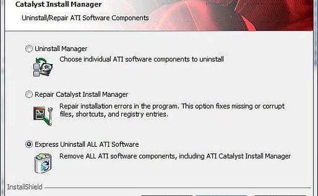 Un-installing the old driver.