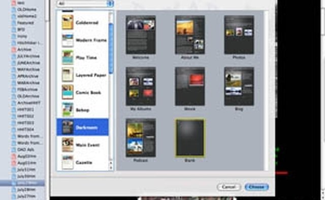 iWeb provides a variety of themes, but if you don't like them, you can start with blank basic pages.