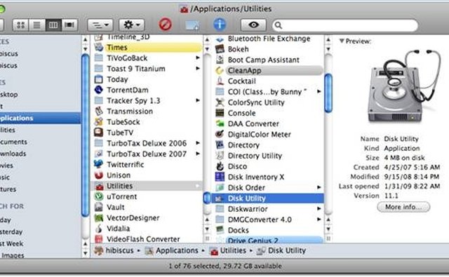 Disk Utility is Located in the Utilities Folder