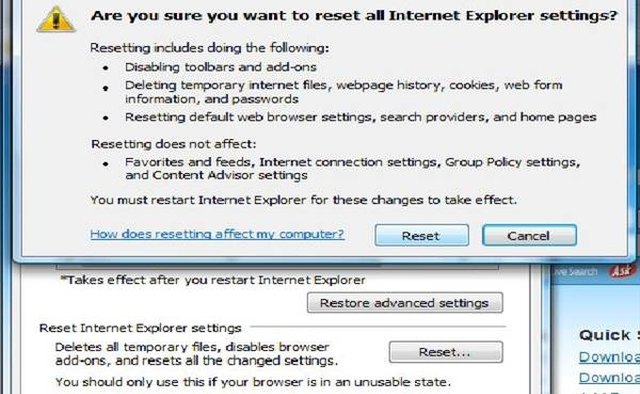 Internet Explorer Search History Vista